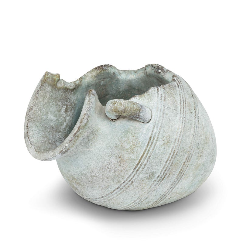 Abbott Collection Tipped Urn Planter - Cement Indoor and Outdoor Planter Pot - Grecian Ornamental Vase for Flowers and Succulents - Grey (6" H, 4" Opening) - Image 1